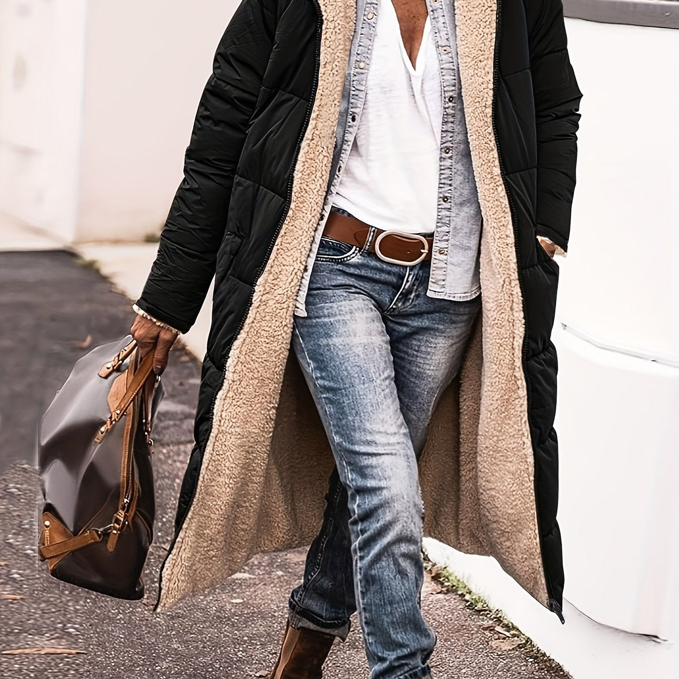 Flauschige, Fleece-gefütterte Jacke
