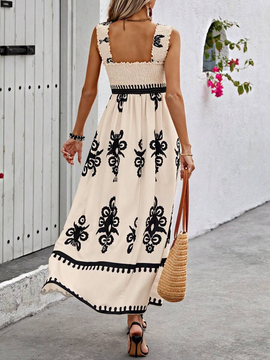 BeatBärn - Apricotfarbenes ärmelloses Träger-Maxikleid