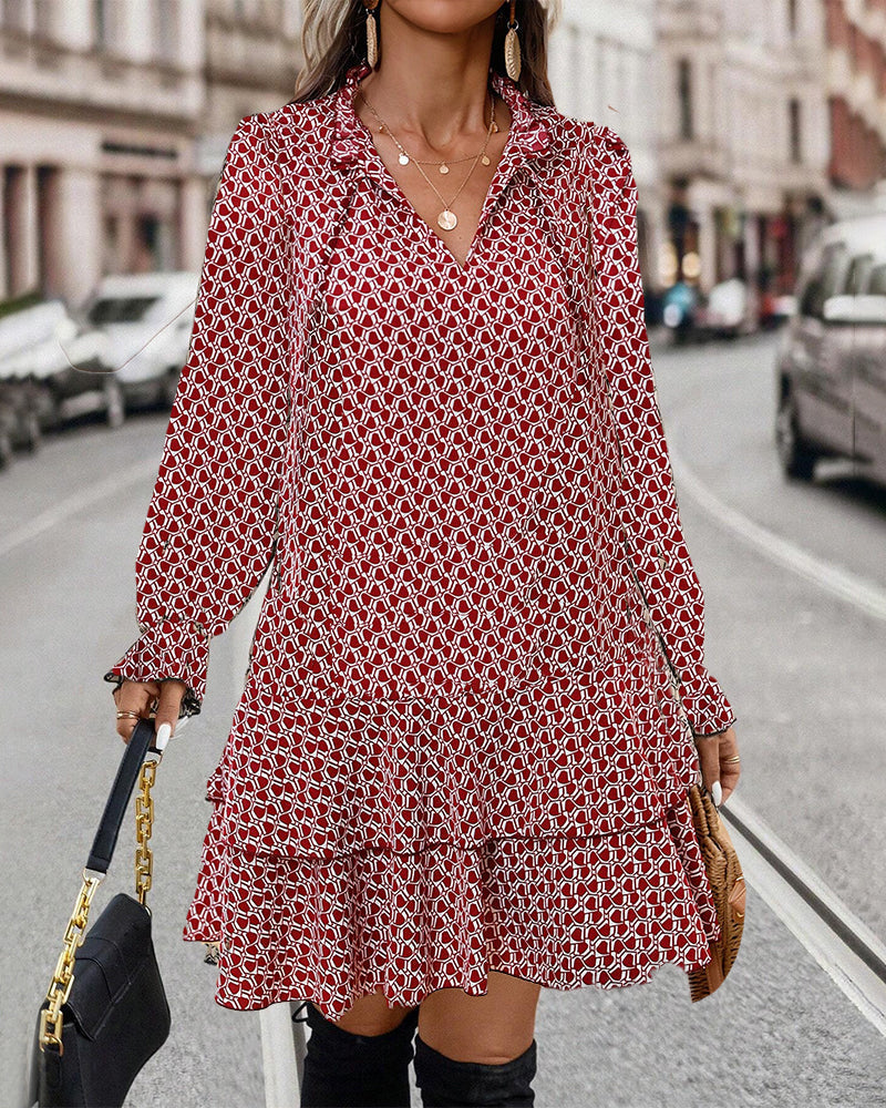 Lavinia™ – Bedrucktes Langarmkleid
