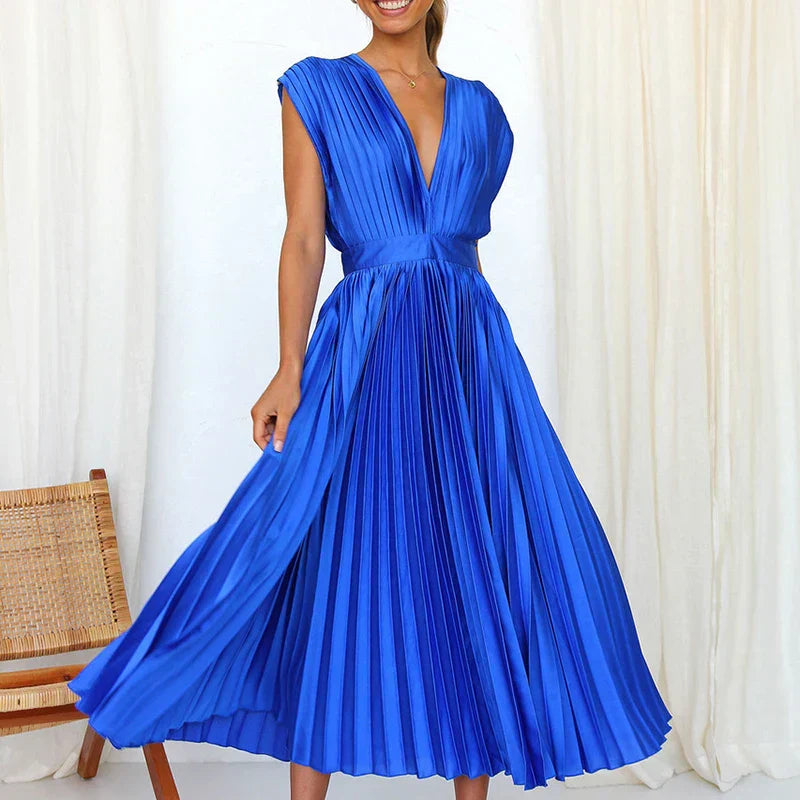 Adella™ | Elegantes Plissiertes Maxikleid