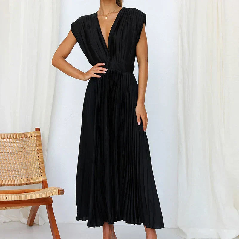 Adella™ | Elegantes Plissiertes Maxikleid