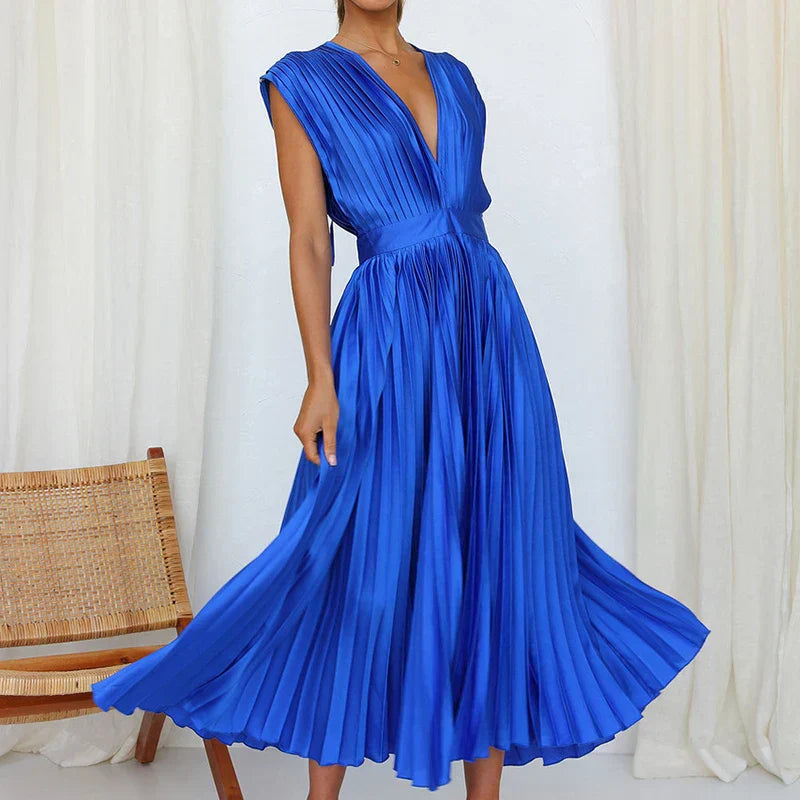 Adella™ | Elegantes Plissiertes Maxikleid