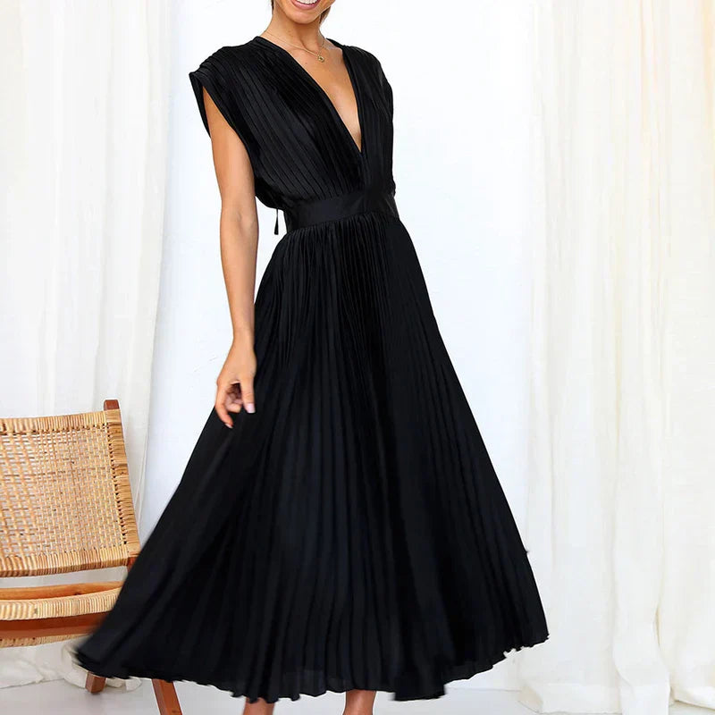 Adella™ | Elegantes Plissiertes Maxikleid