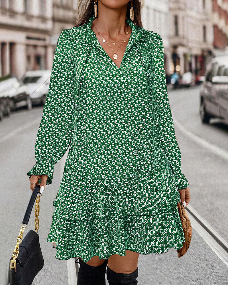 Lavinia™ – Bedrucktes Langarmkleid