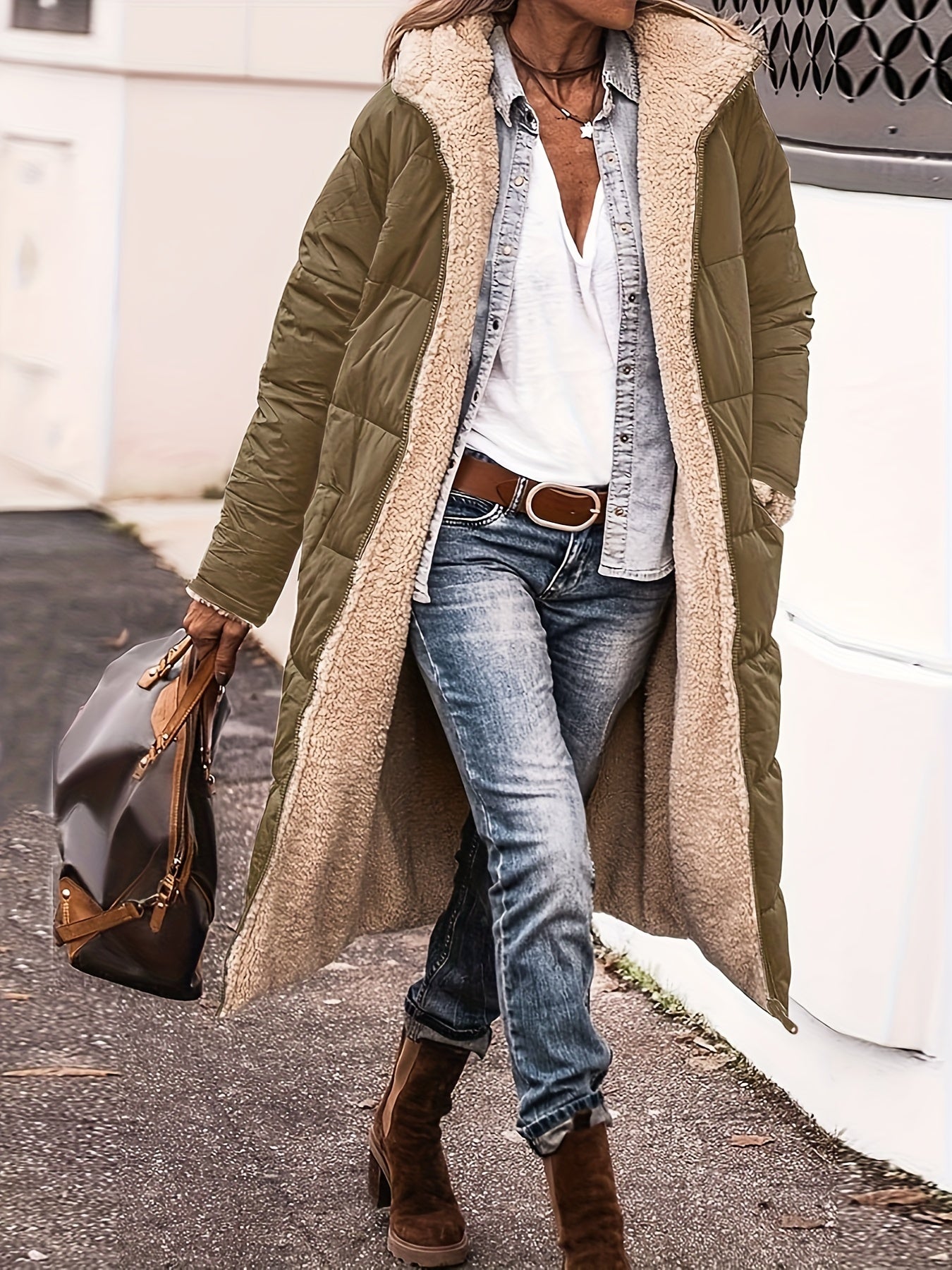 Flauschige, Fleece-gefütterte Jacke