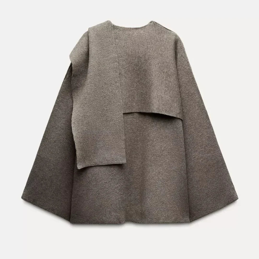 Cape-Mantel mit integriertem Schal