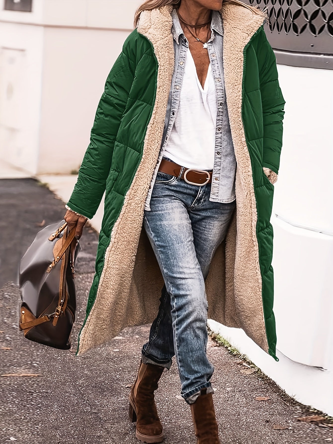 Flauschige, Fleece-gefütterte Jacke