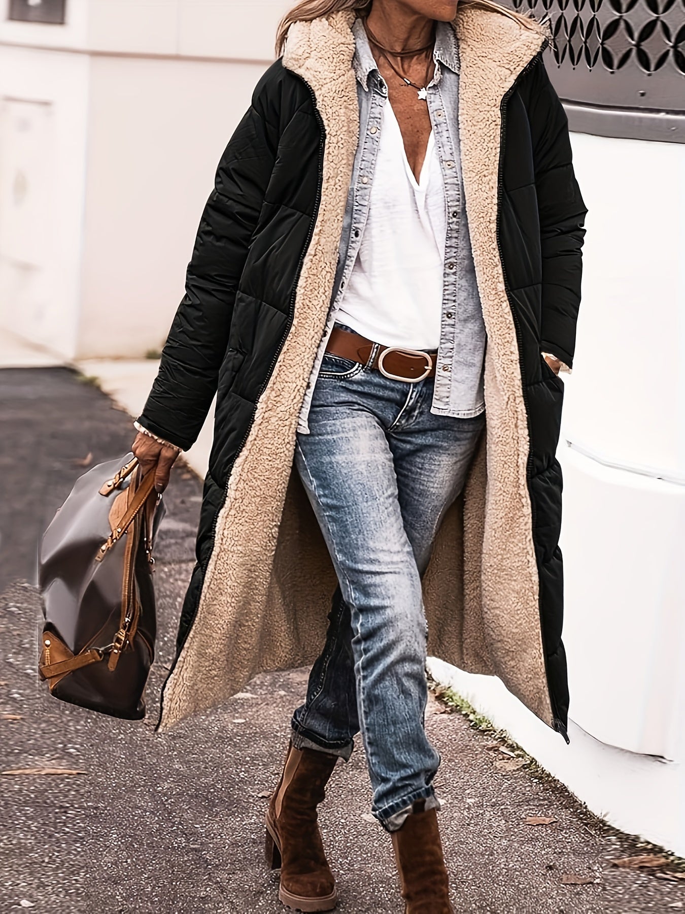 Flauschige, Fleece-gefütterte Jacke