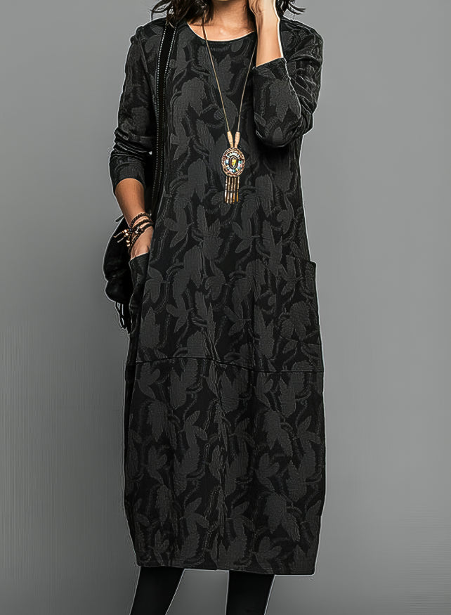 Cae | Lässiges Rundhals-Winterkleid