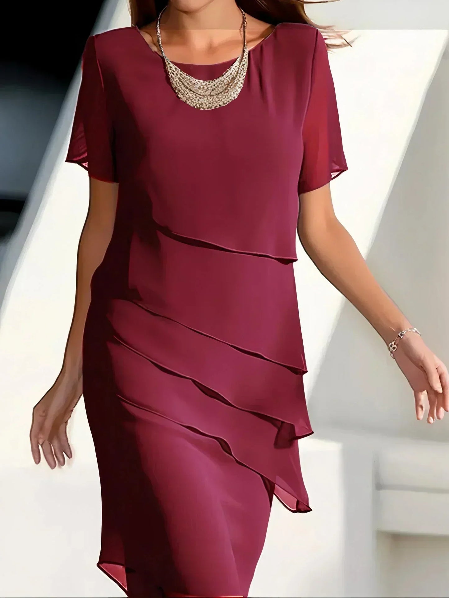 Moka - Midi-Kleid mit Kurzarm