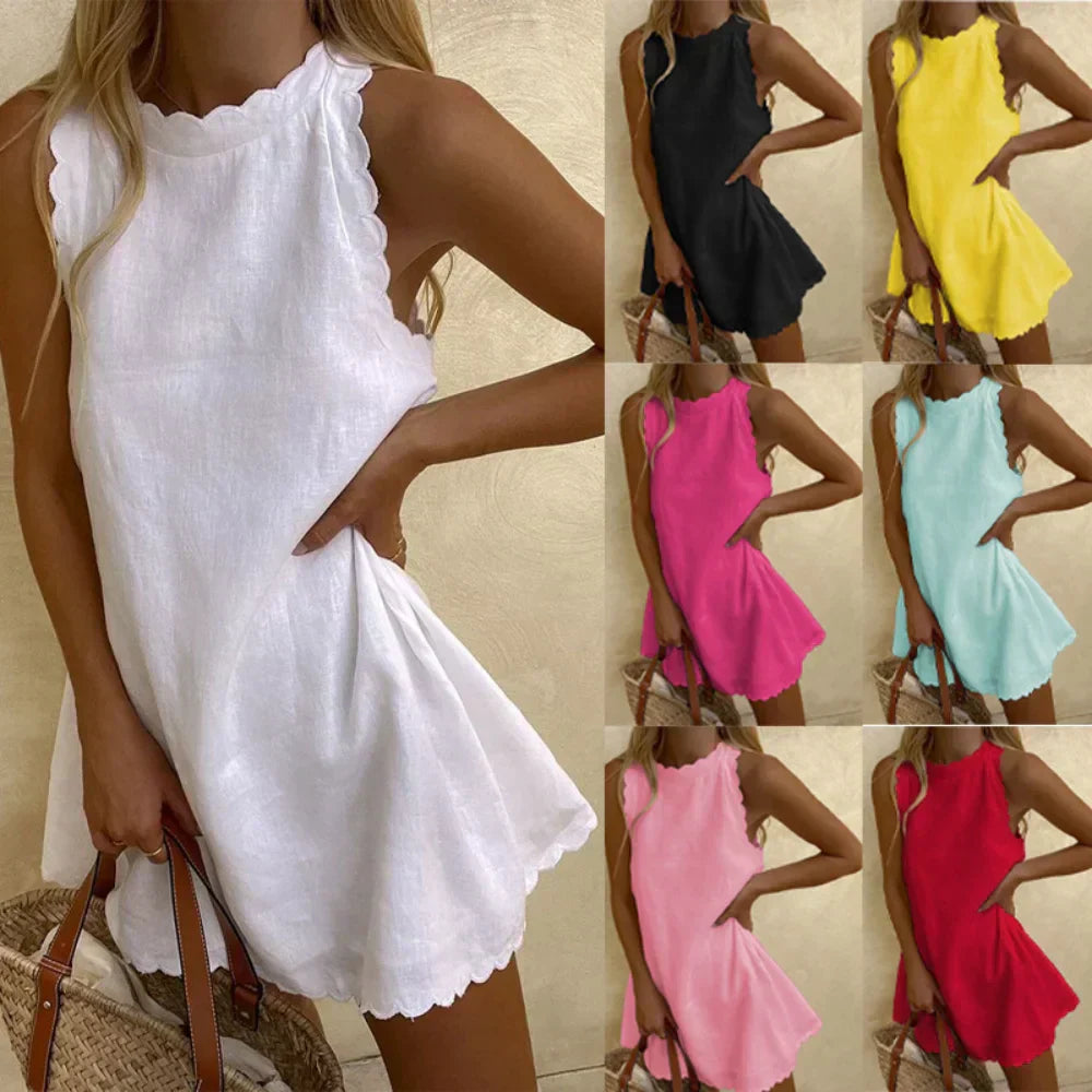 Nathae | Ärmelloses Rüschen-Kleid