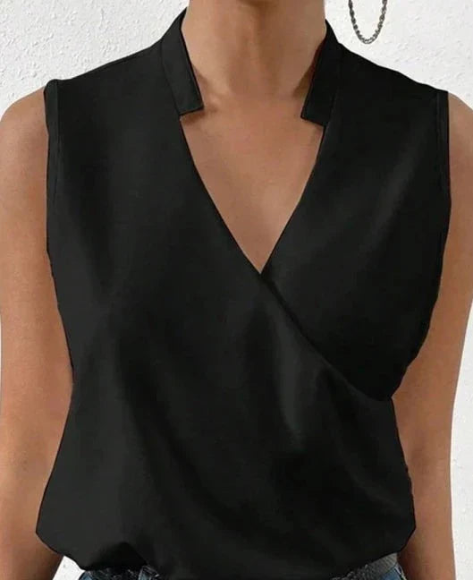 Sarah | Elegantes ärmelloses einfarbiges Top