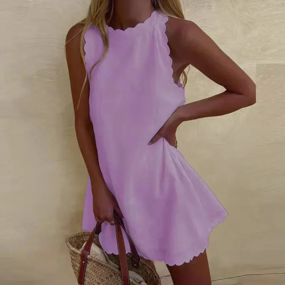 Nathae | Ärmelloses Rüschen-Kleid