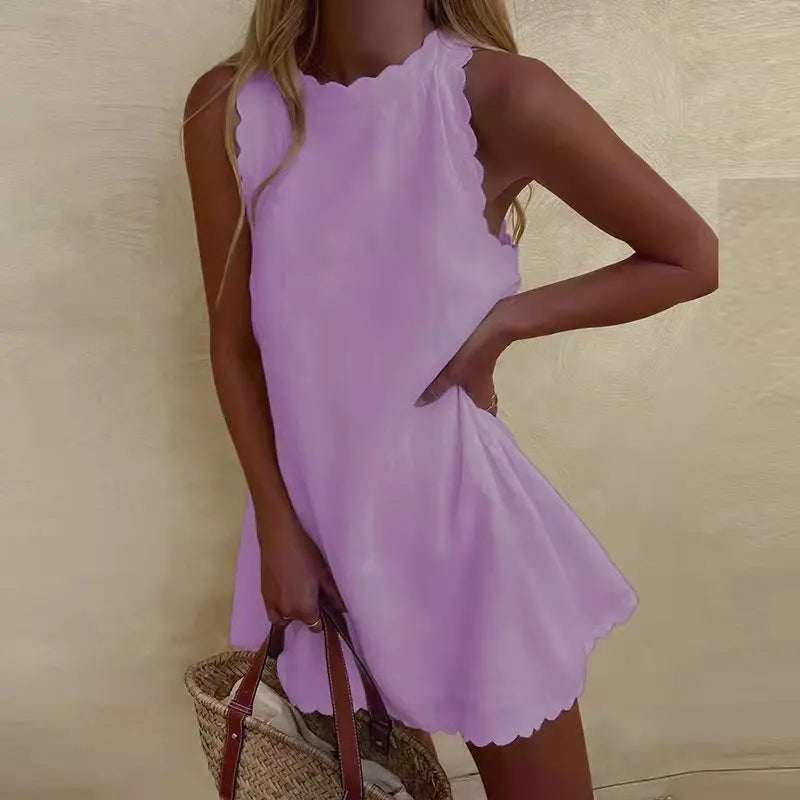 Nathae | Ärmelloses Rüschen-Kleid