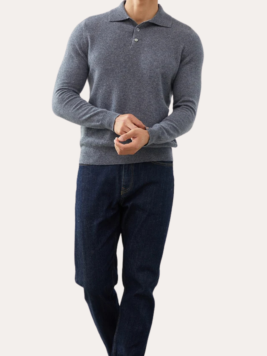 Calden | Cashmere-Polo – Grau