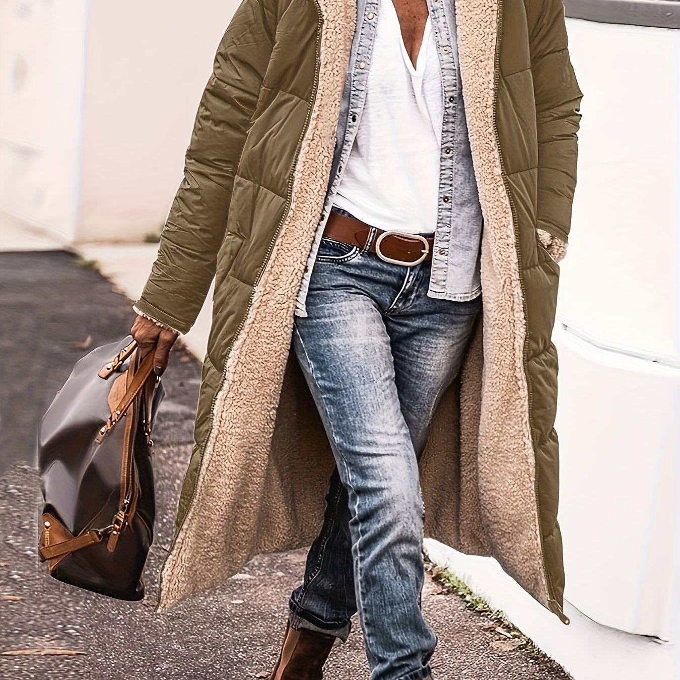 Flauschige, Fleece-gefütterte Jacke