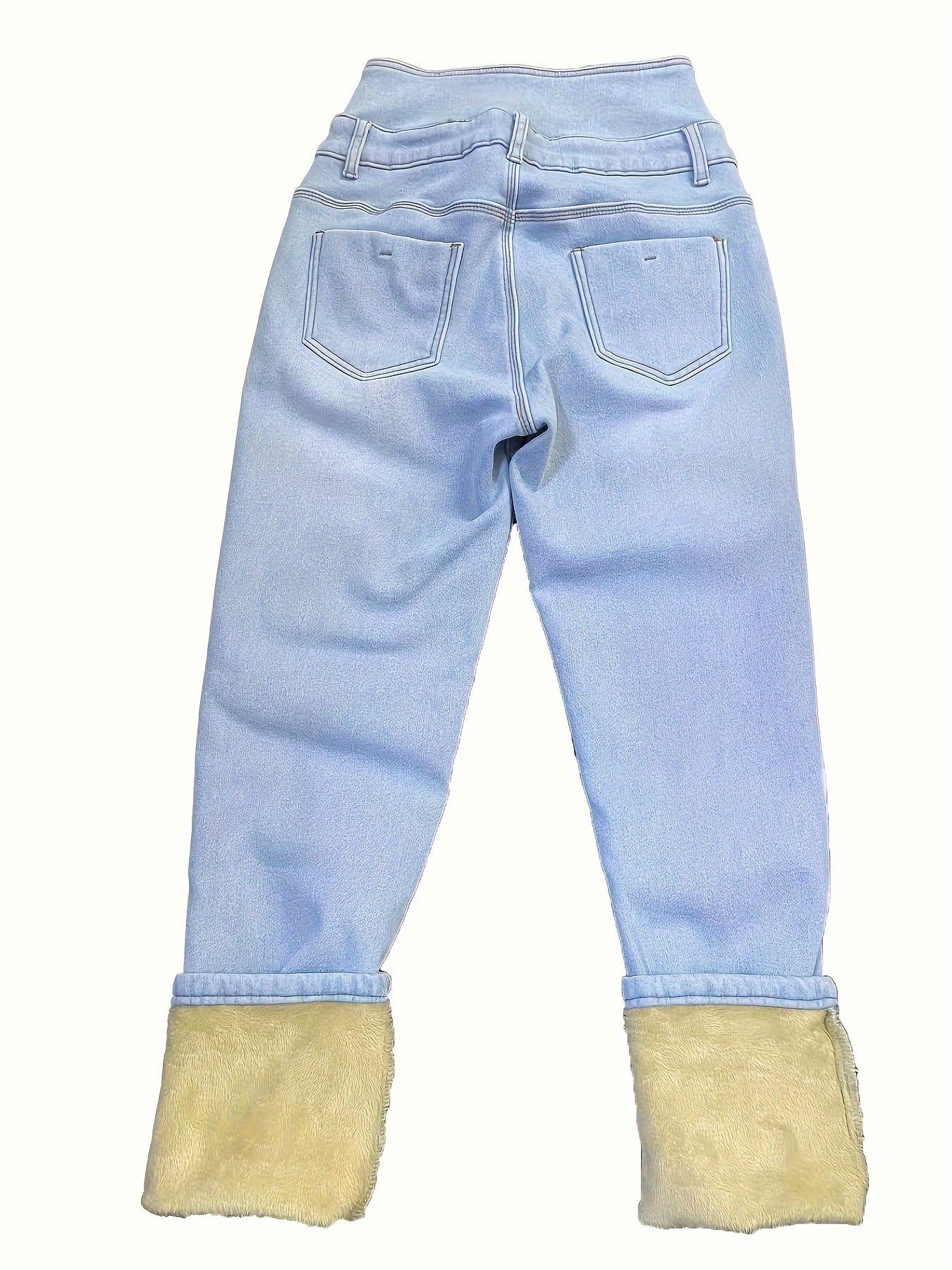 Fleece-gefütterte Skinny Jeans mit Hohem Bund