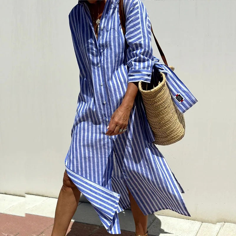 Amara | Elegantes gestreiftes Sommerkleid