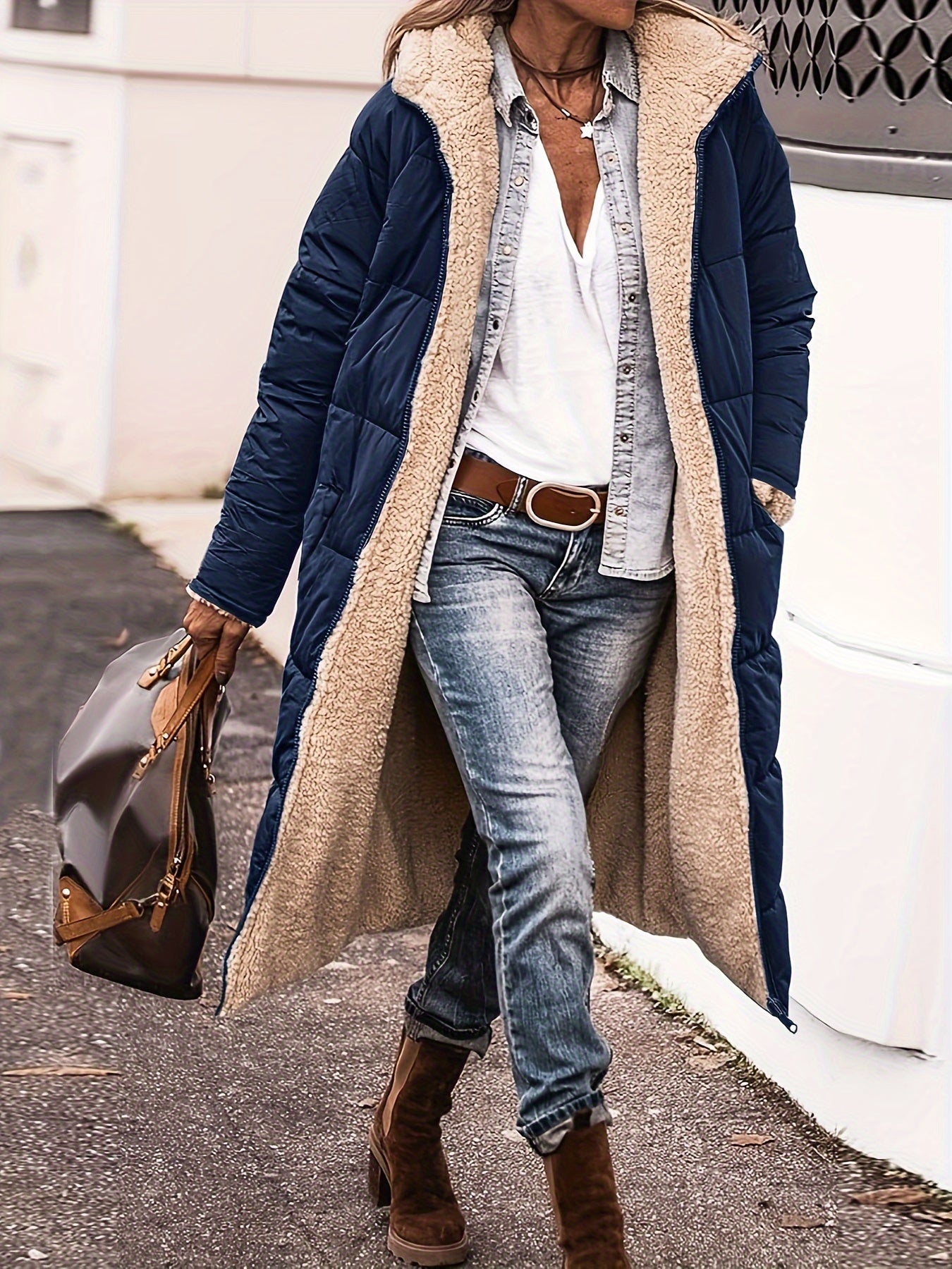 Flauschige, Fleece-gefütterte Jacke