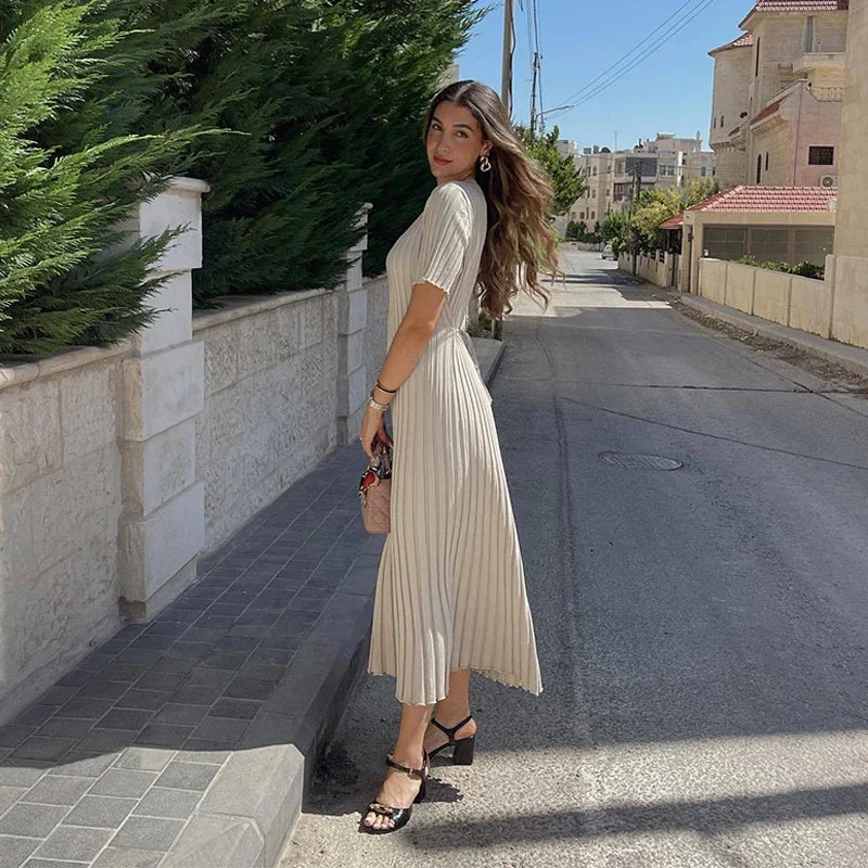 Angel | Einfarbiges Strick-Maxikleid