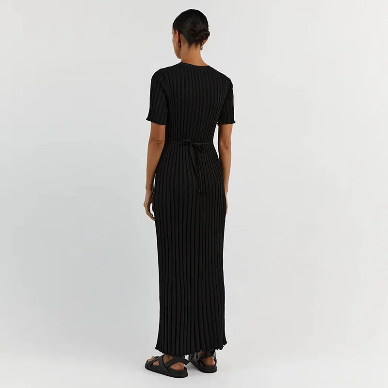 Angel | Einfarbiges Strick-Maxikleid