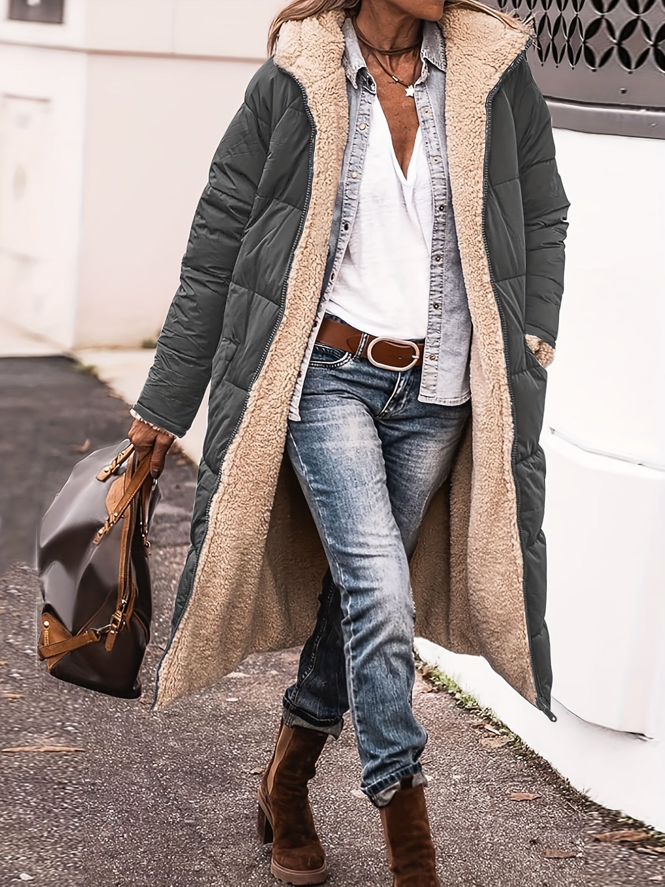 Flauschige, Fleece-gefütterte Jacke