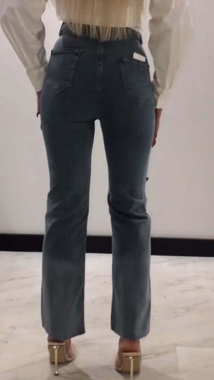 Slim-Jeans mit Diamant-Patchwork & Schlitz-Design