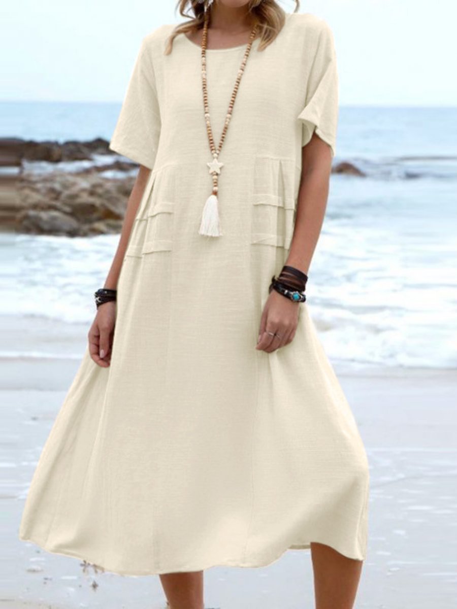 Aruna - Lockeres Rundhals Kleid