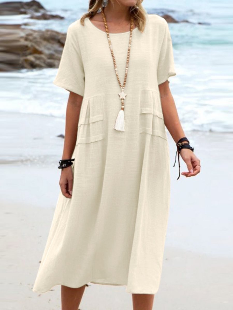 Aruna - Lockeres Rundhals Kleid