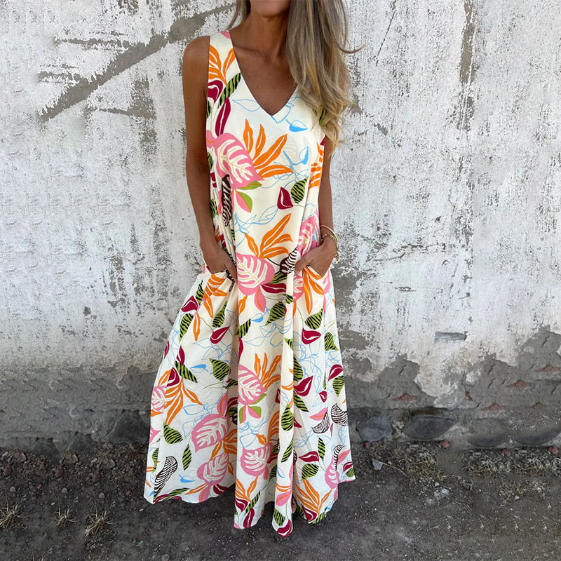 Ylvia I Maxikleid mit V-Ausschnitt