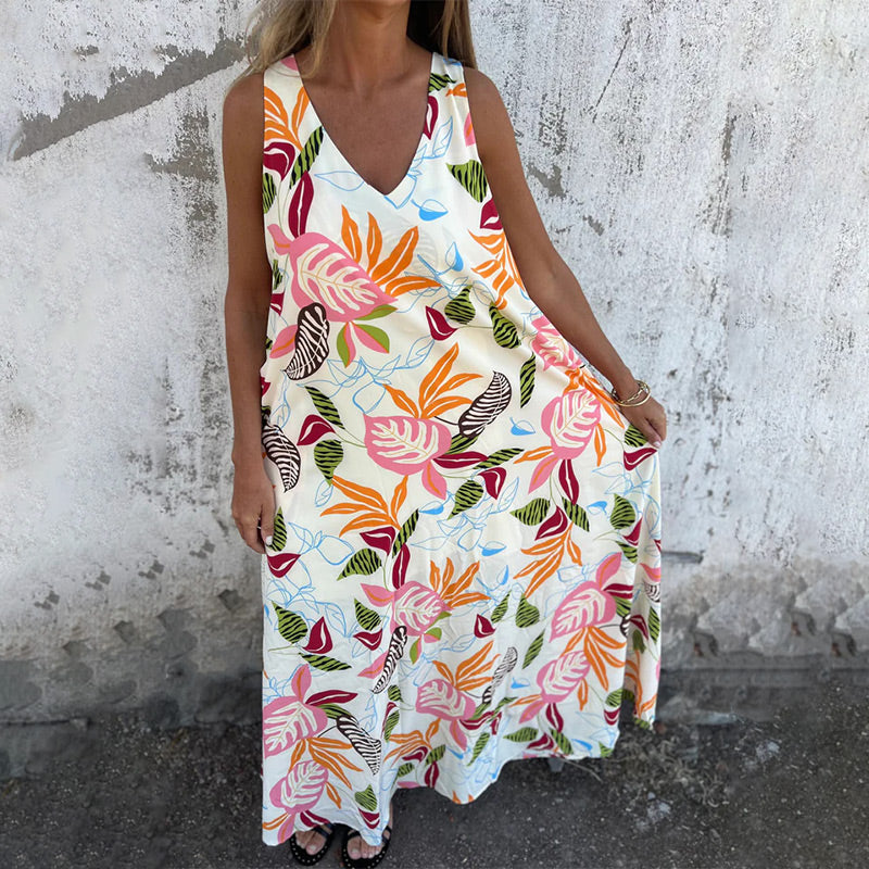 Ylvia I Maxikleid mit V-Ausschnitt
