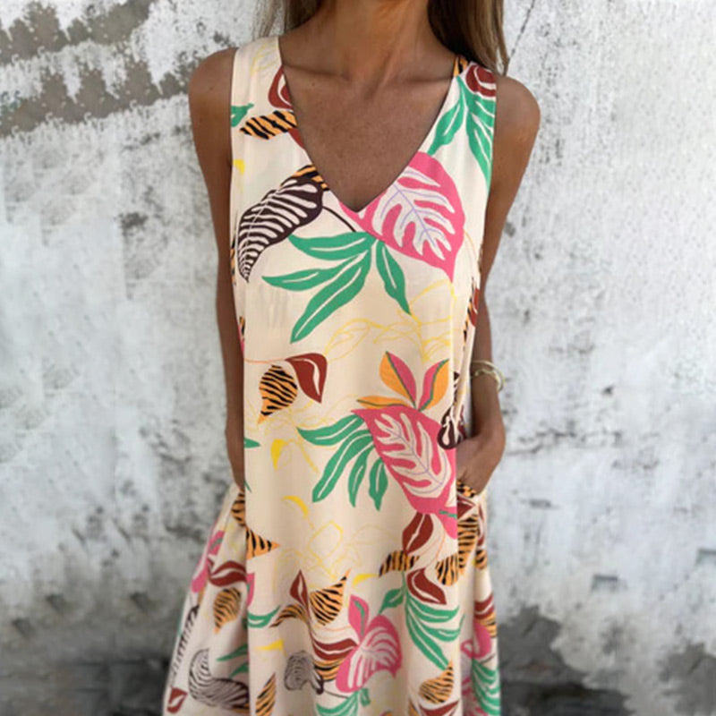 Ylvia I Maxikleid mit V-Ausschnitt