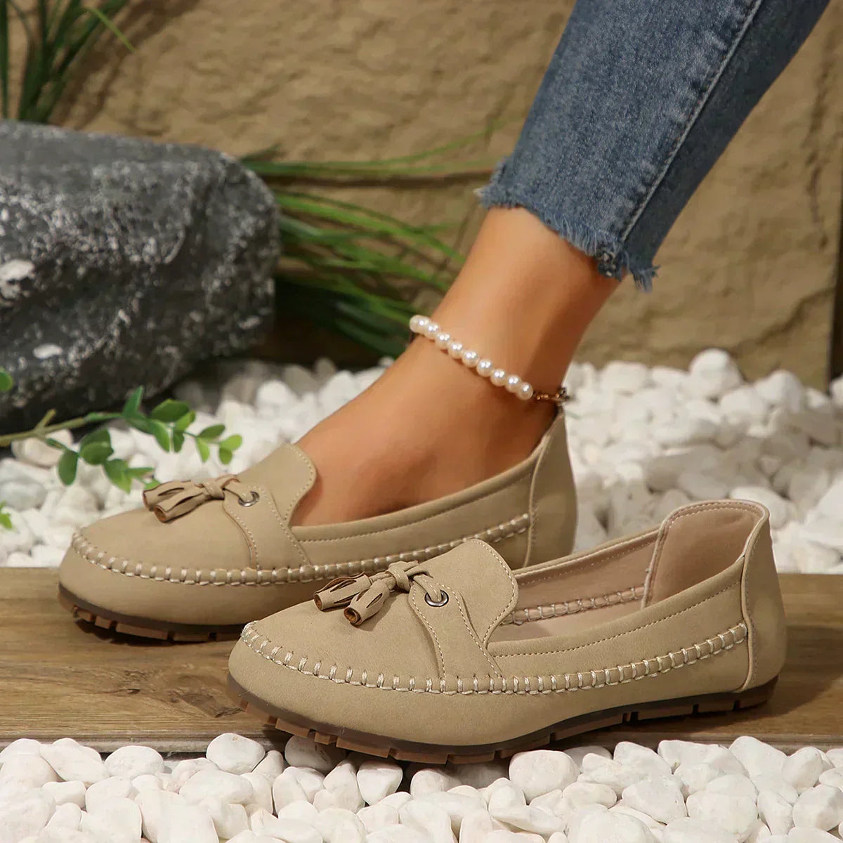 Bella – Vintage Loafers mit Schleife