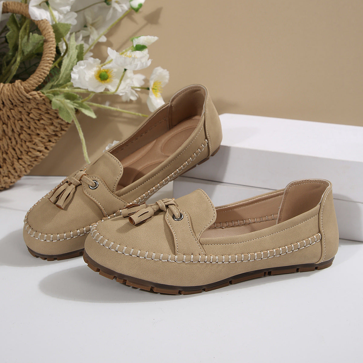Bella – Vintage Loafers mit Schleife