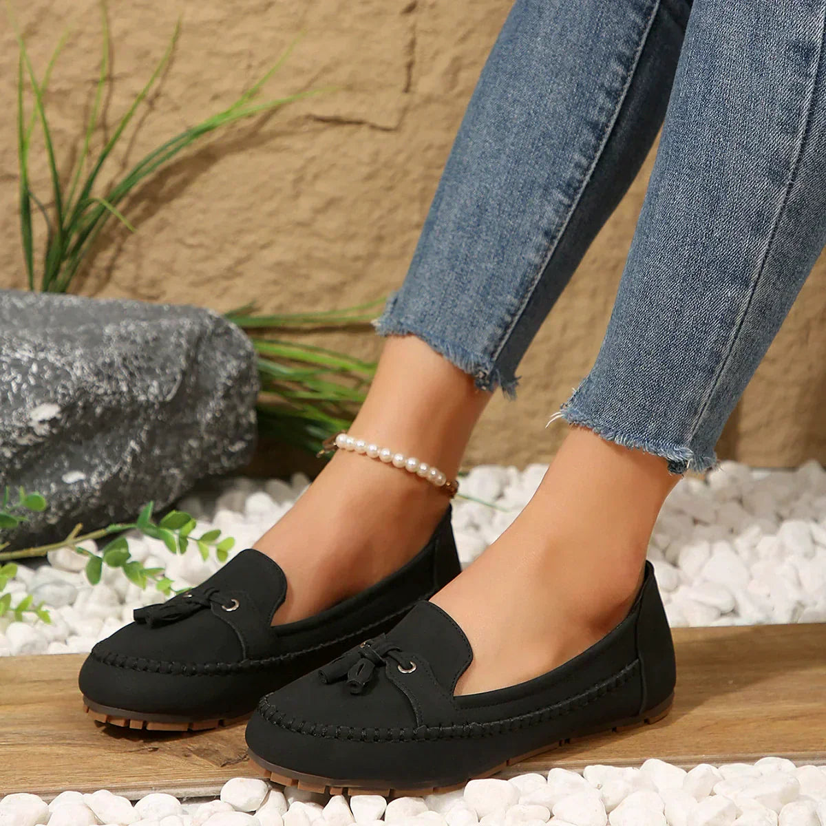 Bella – Vintage Loafers mit Schleife