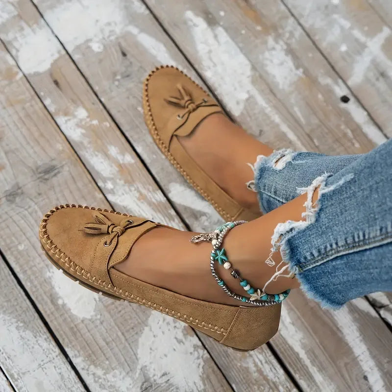 Bella – Vintage Loafers mit Schleife