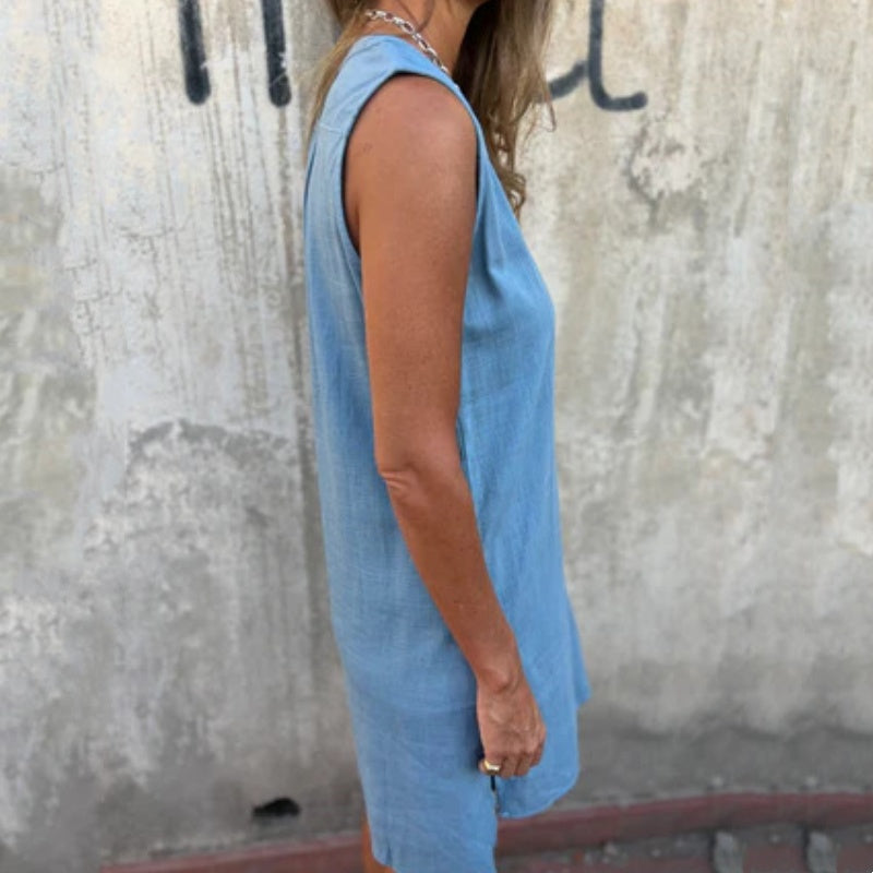 Blano I Ärmelloses Leinen-Kleid