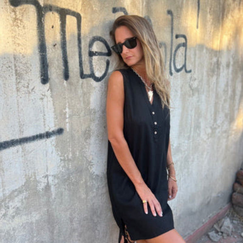 Blano I Ärmelloses Leinen-Kleid