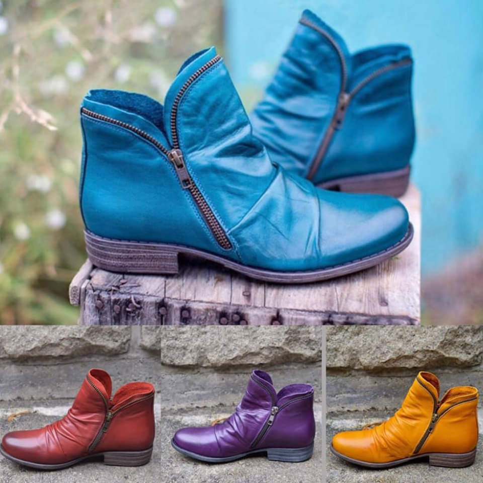 Victoria - Lederstiefel mit Reissverschluss