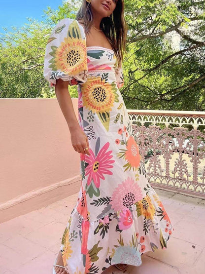 Rieda | Maxikleid mit Puffärmeln