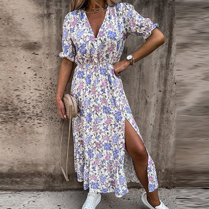 THILDA I ELEGANTES MIDIKLEID MIT SCHLITZ