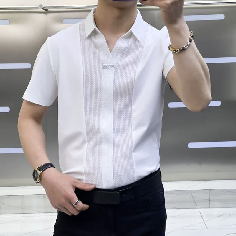 Business-Casual Patchwork-Hemd