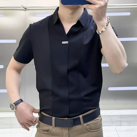Business-Casual Patchwork-Hemd