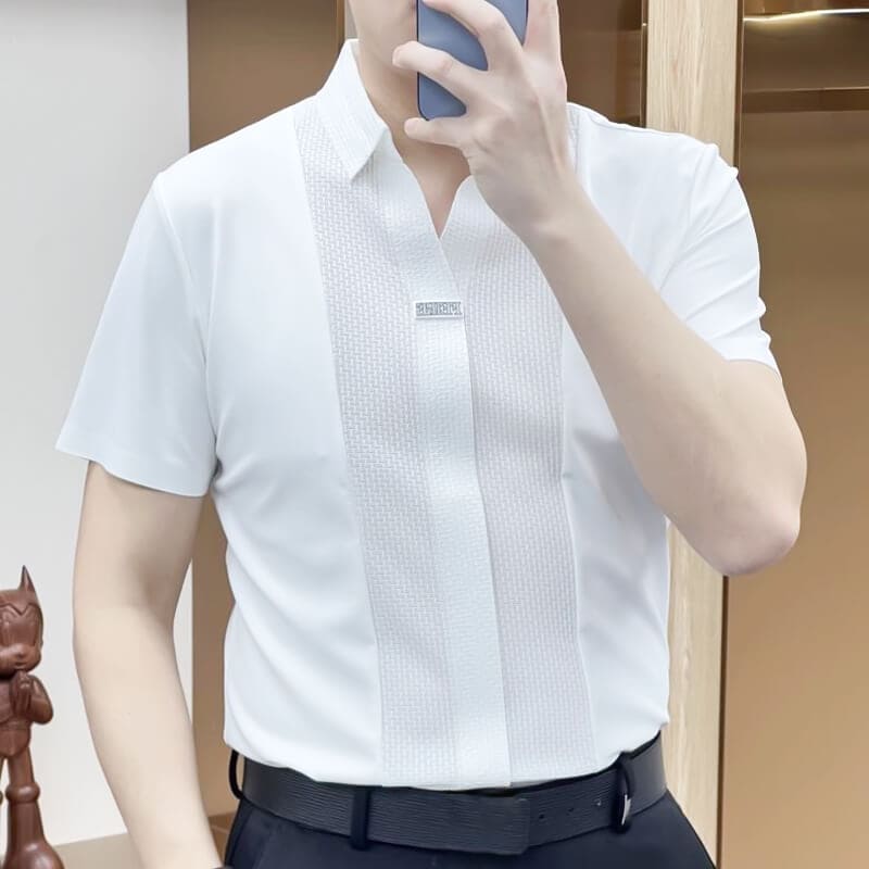 Business-Casual Patchwork-Hemd