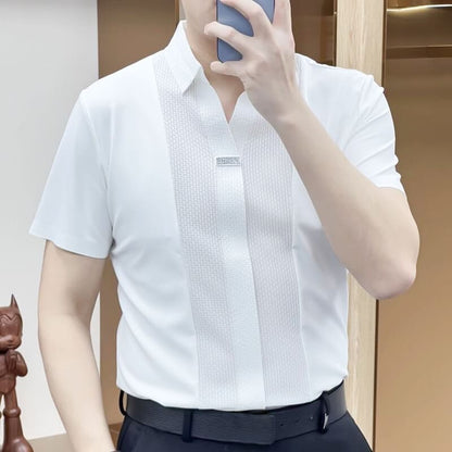 Business-Casual Patchwork-Hemd