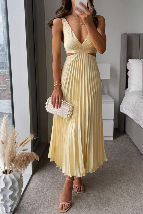 Casey | Plissee-robe mit Dekolletee