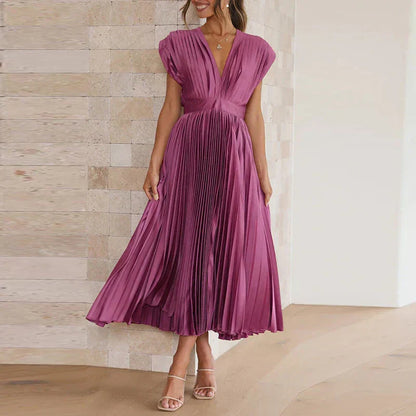 Adella™ | Elegantes Plissiertes Maxikleid