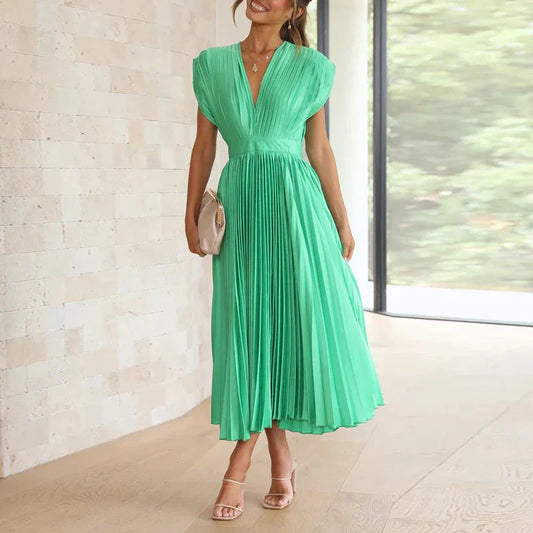 Adella™ | Elegantes Plissiertes Maxikleid