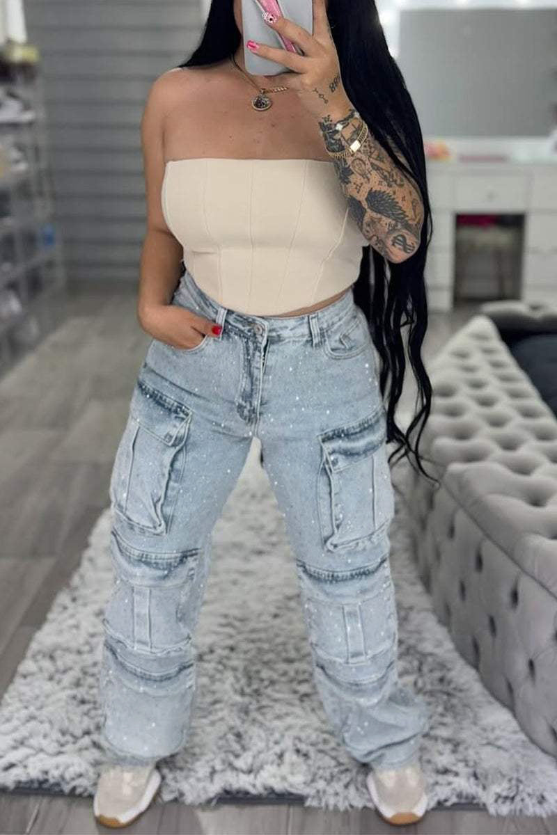 Damen Multi-Tasche Jeans