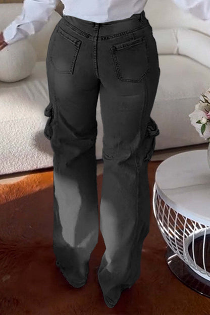 Women's Cool Pearl Distressed Hiking Pocket Denim Pants